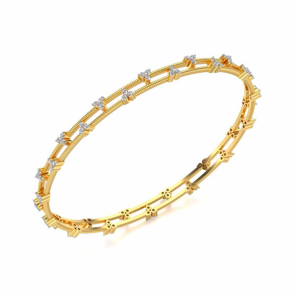 Itri Silver Bangles - Yellow Gold - Image 1