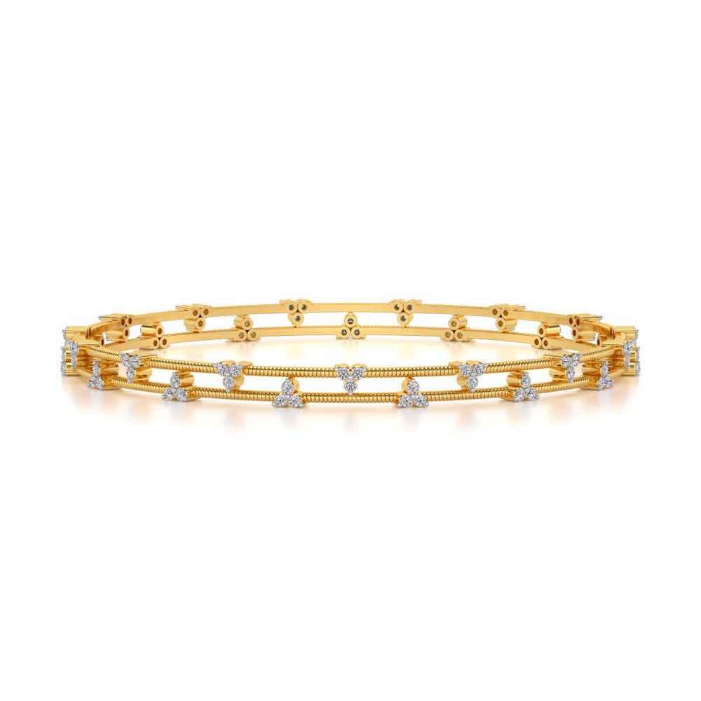 Itri Silver Bangles - Yellow Gold - Image 4