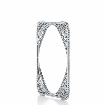 Izar Silver Bangles - White Gold - Image 3