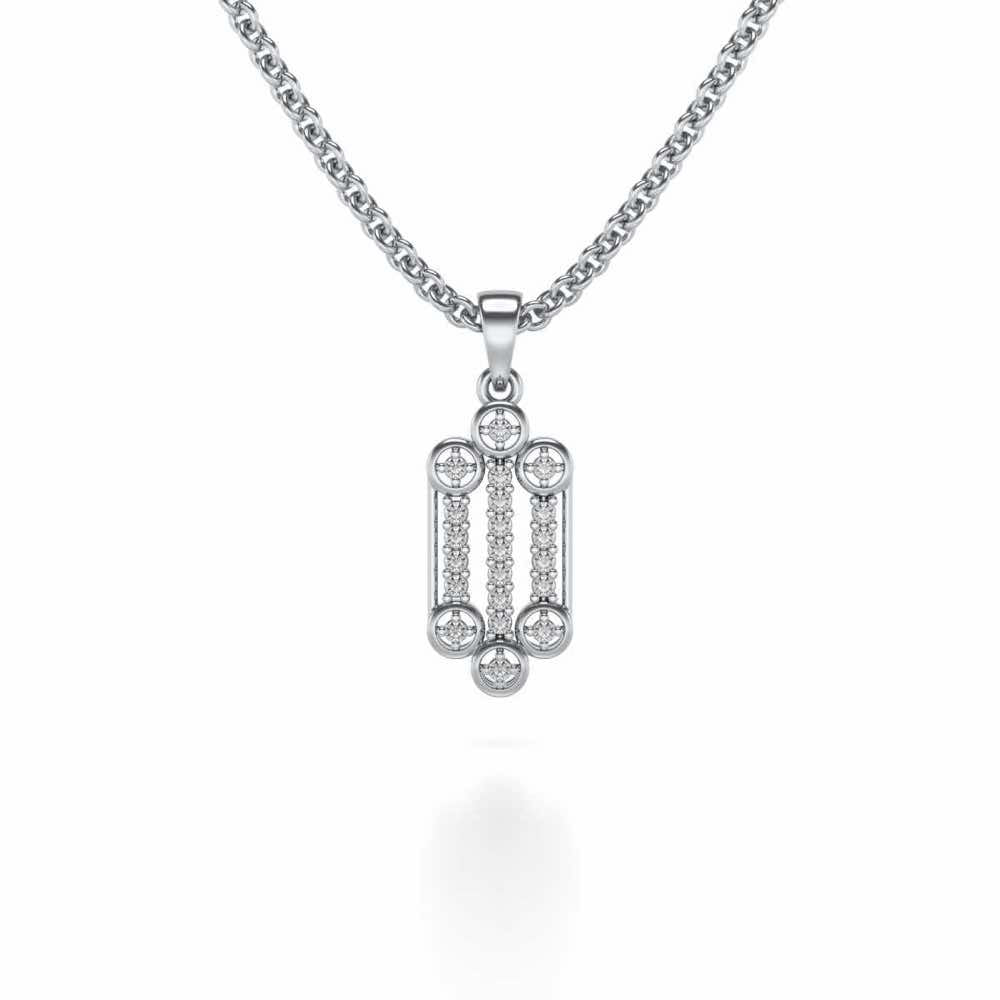 Izna Silver Pendant - White Gold - Image 1