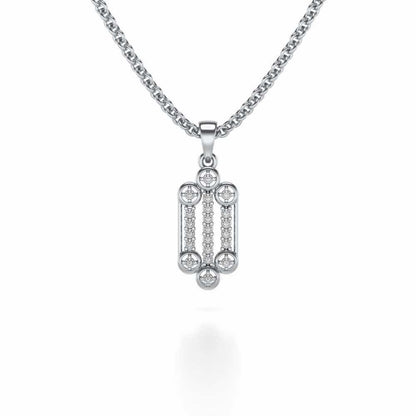 Izna Silver Pendant - White Gold - Image 1
