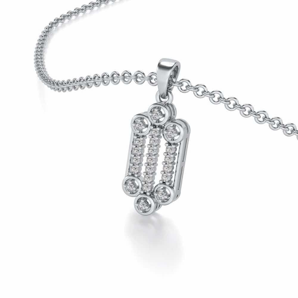 Izna Silver Pendant - White Gold - Image 2