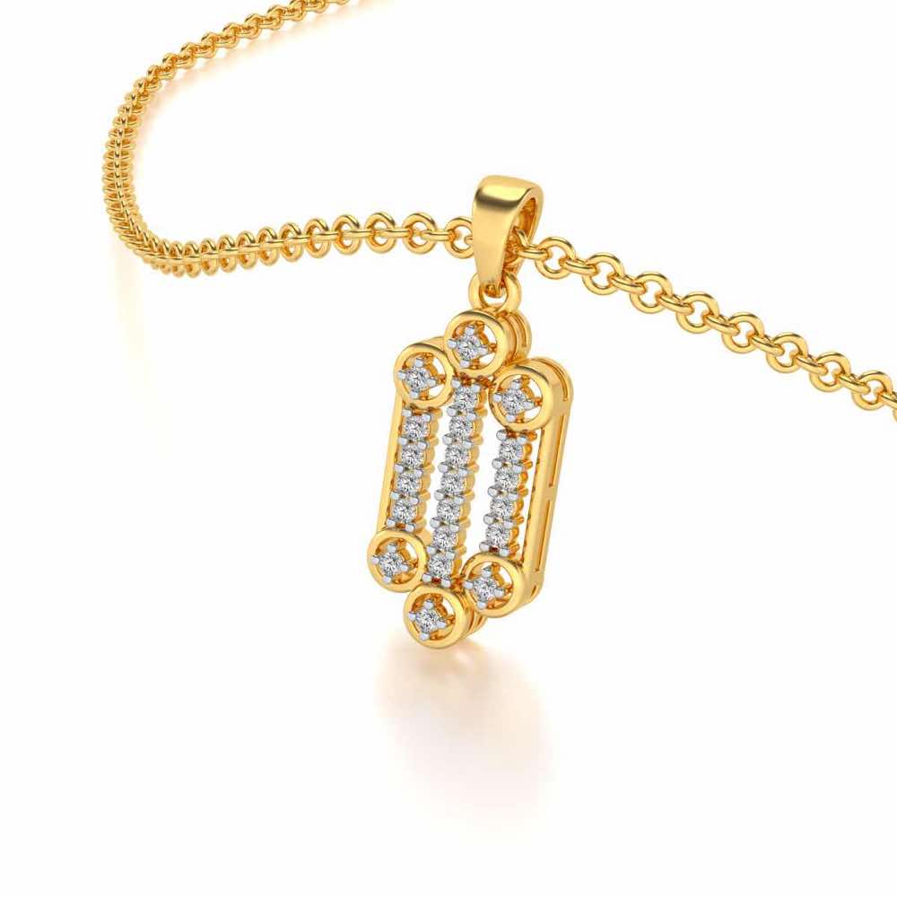 Izna Silver Pendant - Yellow Gold - Image 2