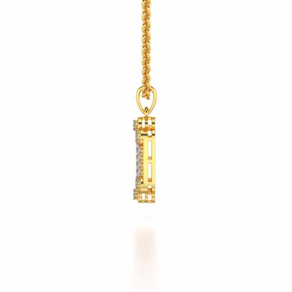 Izna Silver Pendant - Yellow Gold - Image 3
