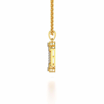 Izna Silver Pendant - Yellow Gold - Image 3