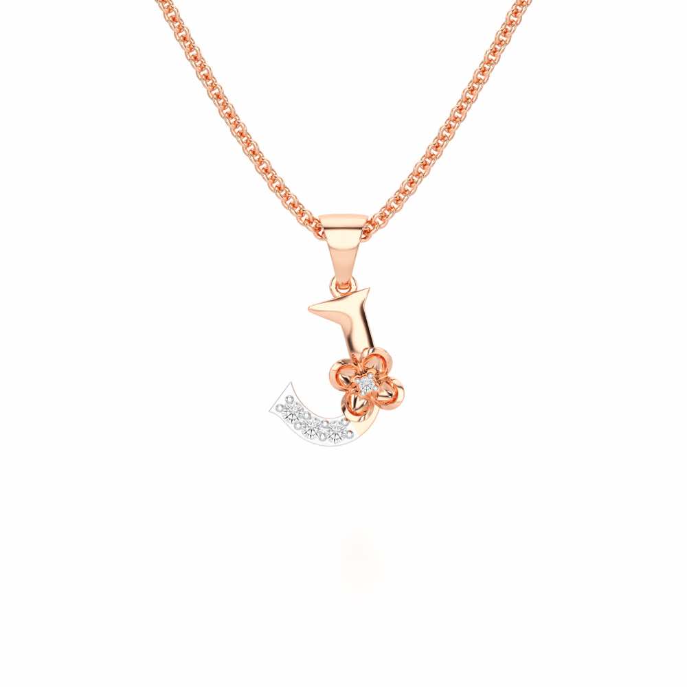 J-Glint Silver Pendant - Rose Gold - Image 1
