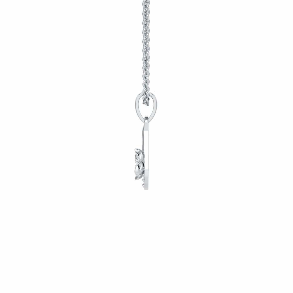 J-Glint Silver Pendant - White Gold - Image 3
