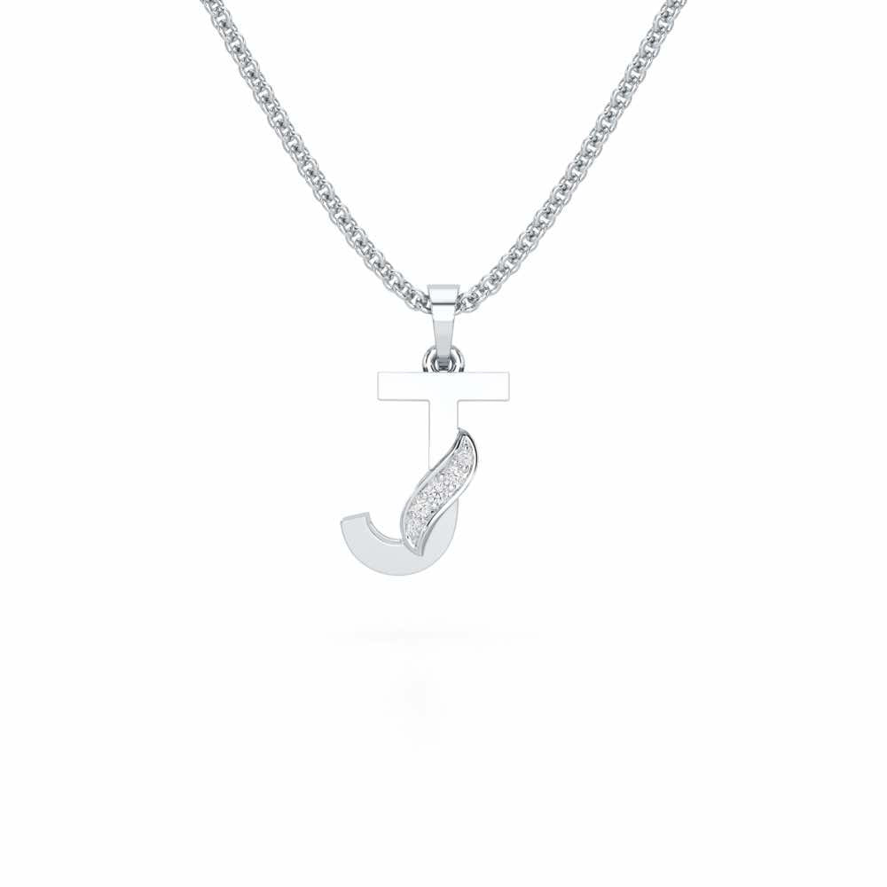 J-Spark Silver Pendant - White Gold - Image 1
