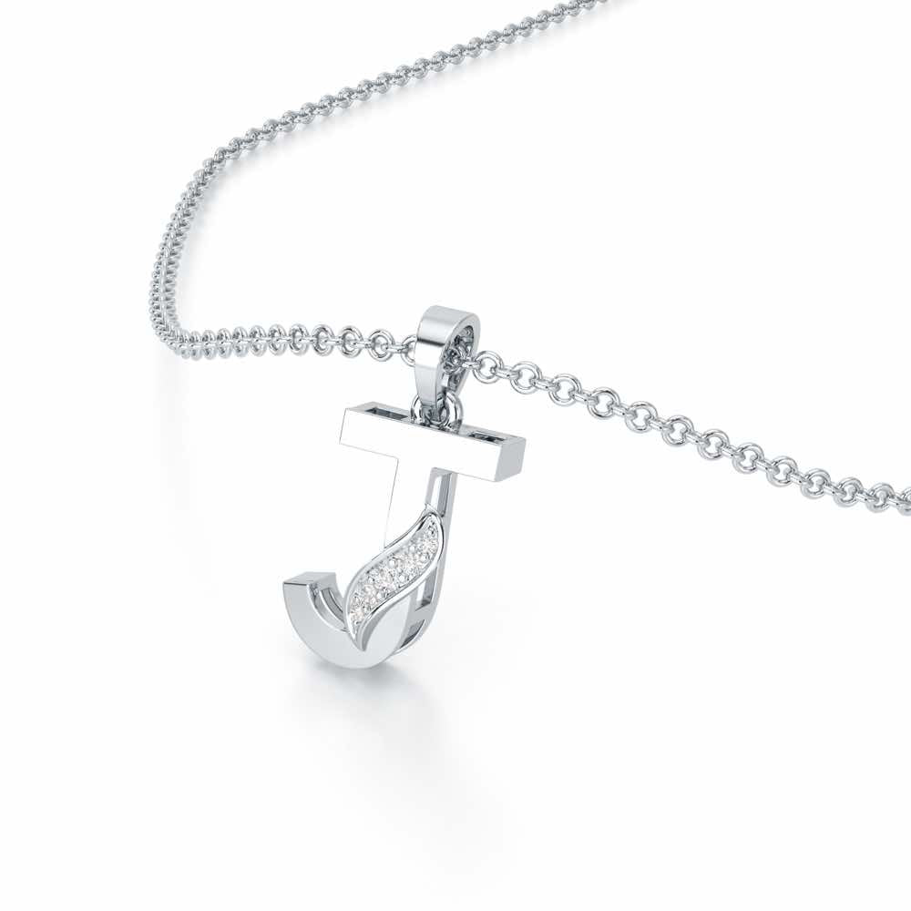 J-Spark Silver Pendant - White Gold - Image 2