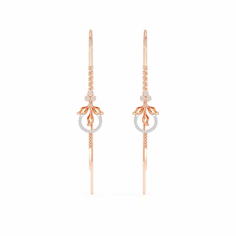 Jannat Silver Dangler Earrings - Rose Gold - Image 1
