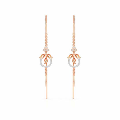 Jannat Silver Dangler Earrings - Rose Gold - Image 1