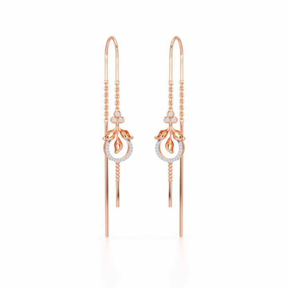 Jannat Silver Dangler Earrings - Rose Gold - Image 2