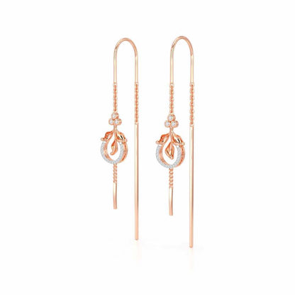 Jannat Silver Dangler Earrings - Rose Gold - Image 3