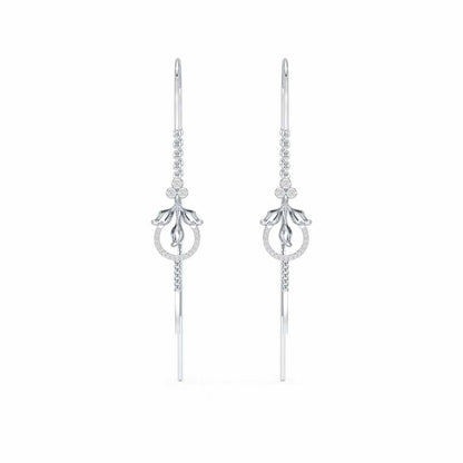 Jannat Silver Dangler Earrings - White Gold - Image 1