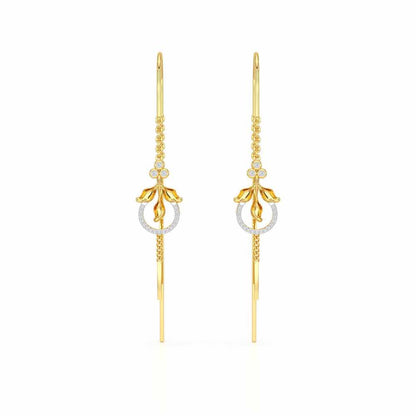 Jannat Silver Dangler Earrings - Yellow Gold - Image 1