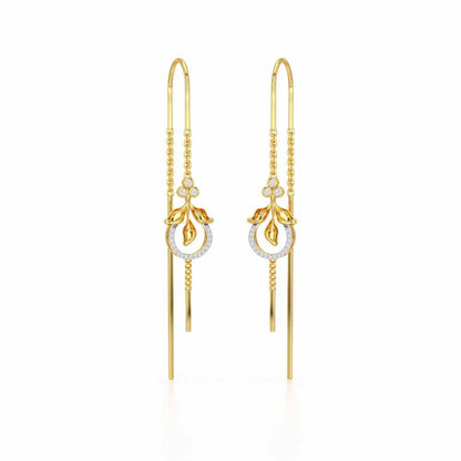 Jannat Silver Dangler Earrings - Yellow Gold - Image 2