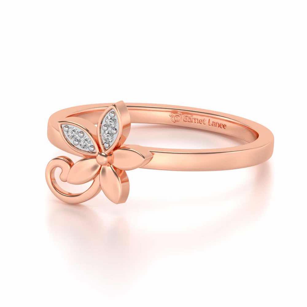 Jasmine Glow Silver Ring - Rose Gold - Image 2