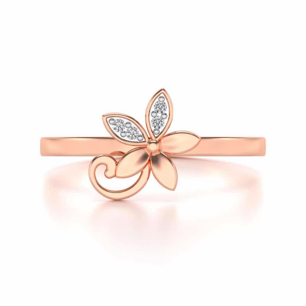 Jasmine Glow Silver Ring - Rose Gold - Image 4