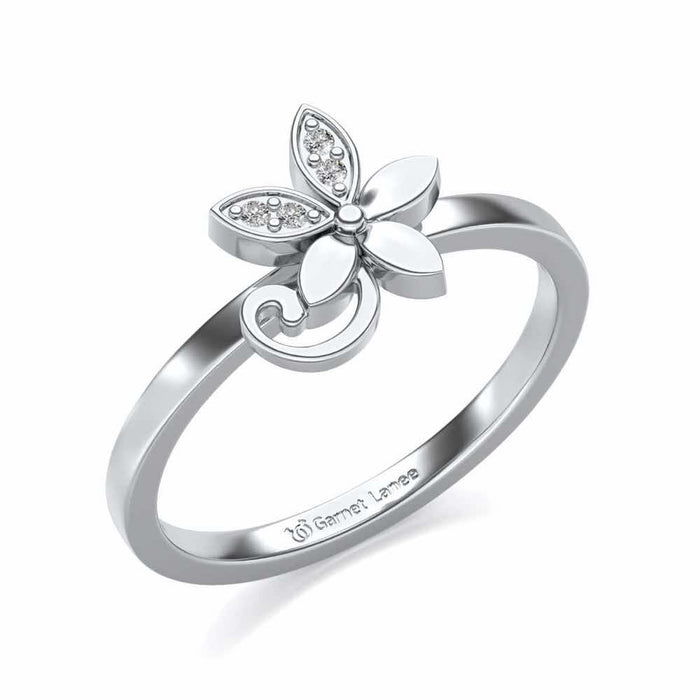 Jasmine Glow Silver Ring - White Gold - Image 1
