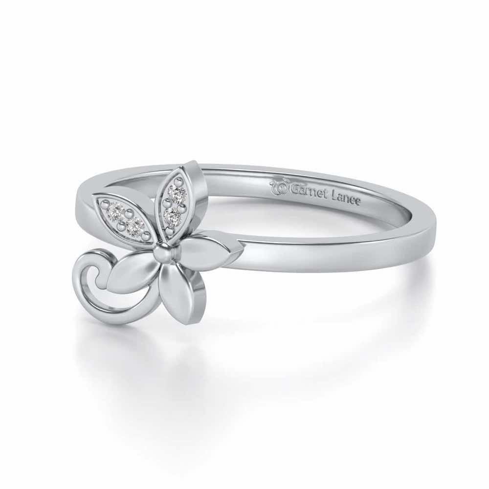 Jasmine Glow Silver Ring - White Gold - Image 2