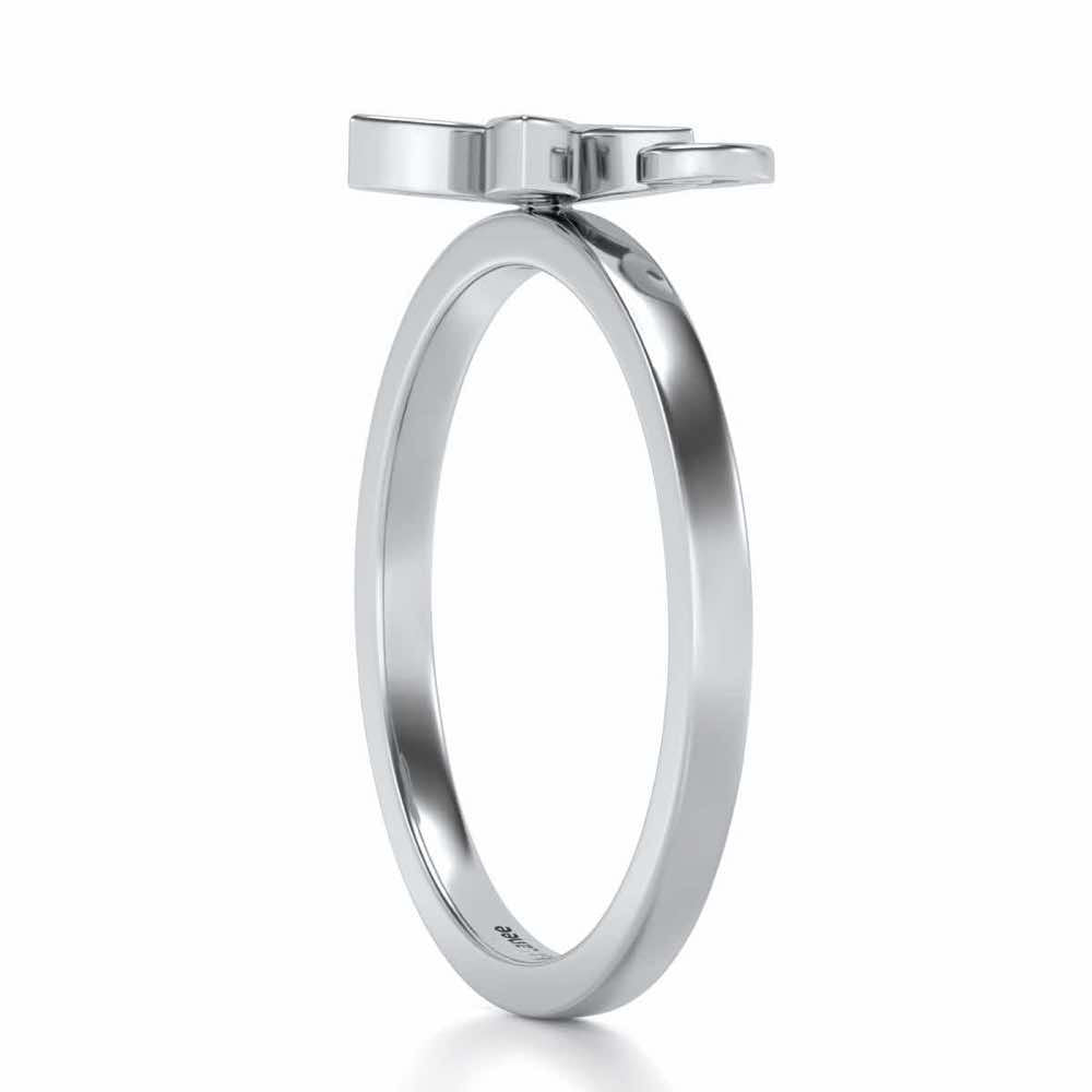 Jasmine Glow Silver Ring - White Gold - Image 3