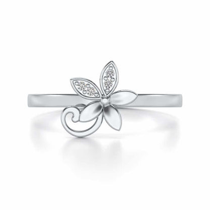 Jasmine Glow Silver Ring - White Gold - Image 4