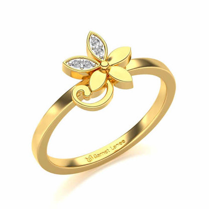 Jasmine Glow Silver Ring - Yellow Gold - Image 1