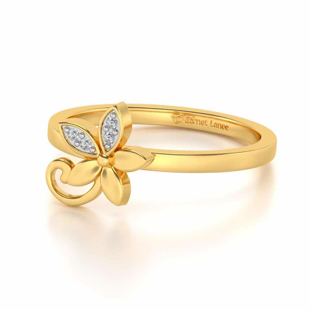 Jasmine Glow Silver Ring - Yellow Gold - Image 2