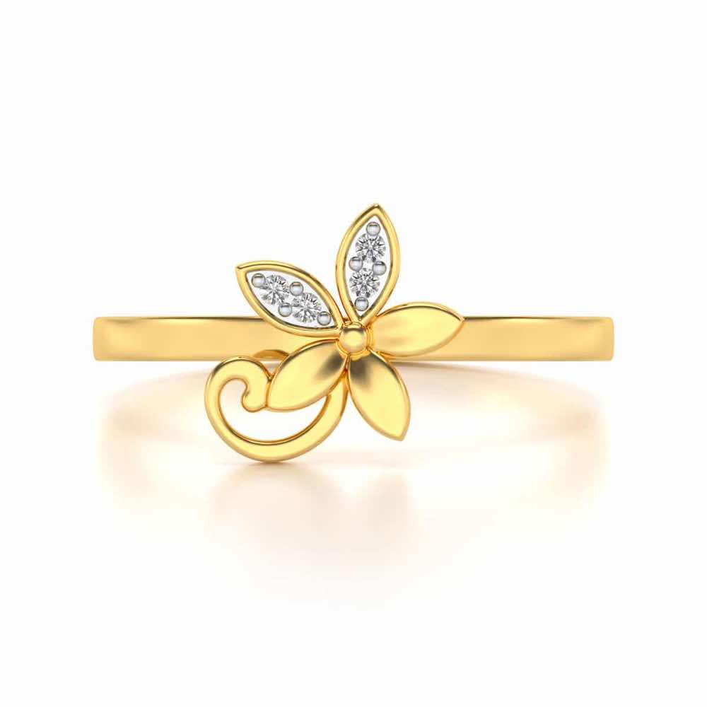Jasmine Glow Silver Ring - Yellow Gold - Image 4