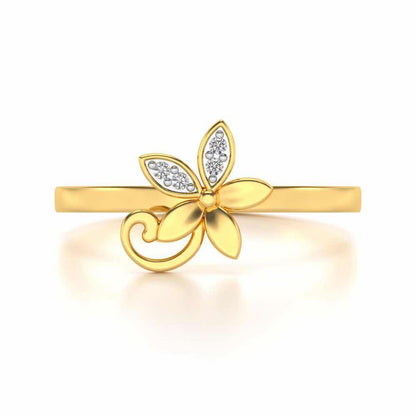 Jasmine Glow Silver Ring - Yellow Gold - Image 4