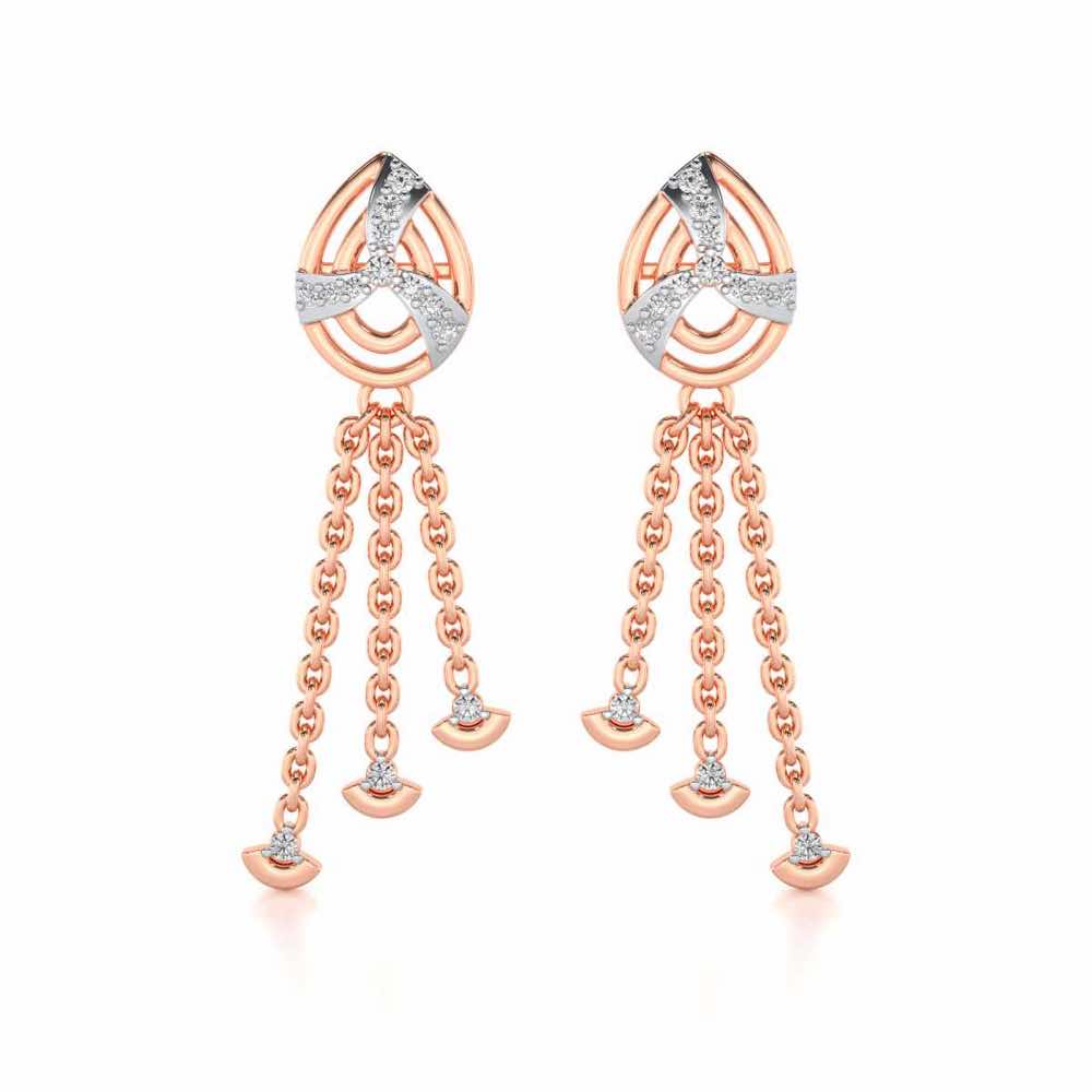 Jazz Silver Dangler Earrings - Rose Gold - Image 1
