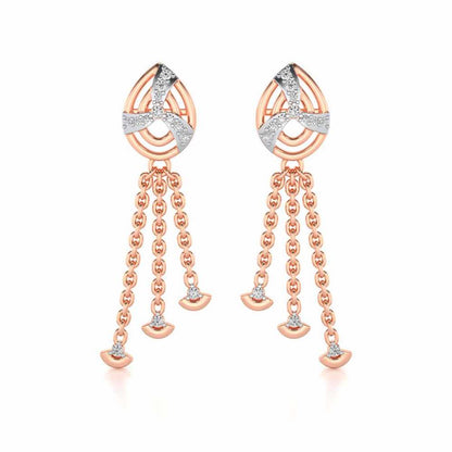 Jazz Silver Dangler Earrings - Rose Gold - Image 1