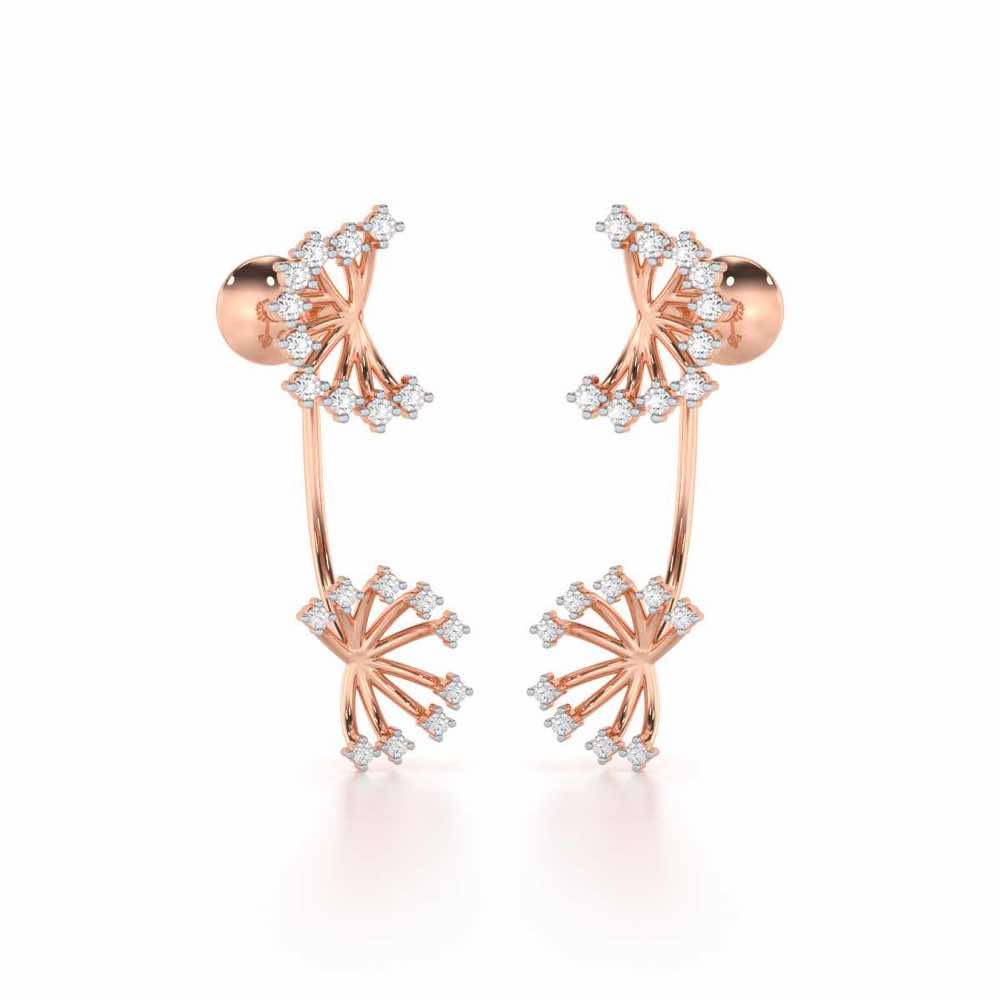 Jewel Jamboree Silver Drop Earrings - Rose Gold - Image 1