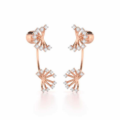 Jewel Jamboree Silver Drop Earrings - Rose Gold - Image 1