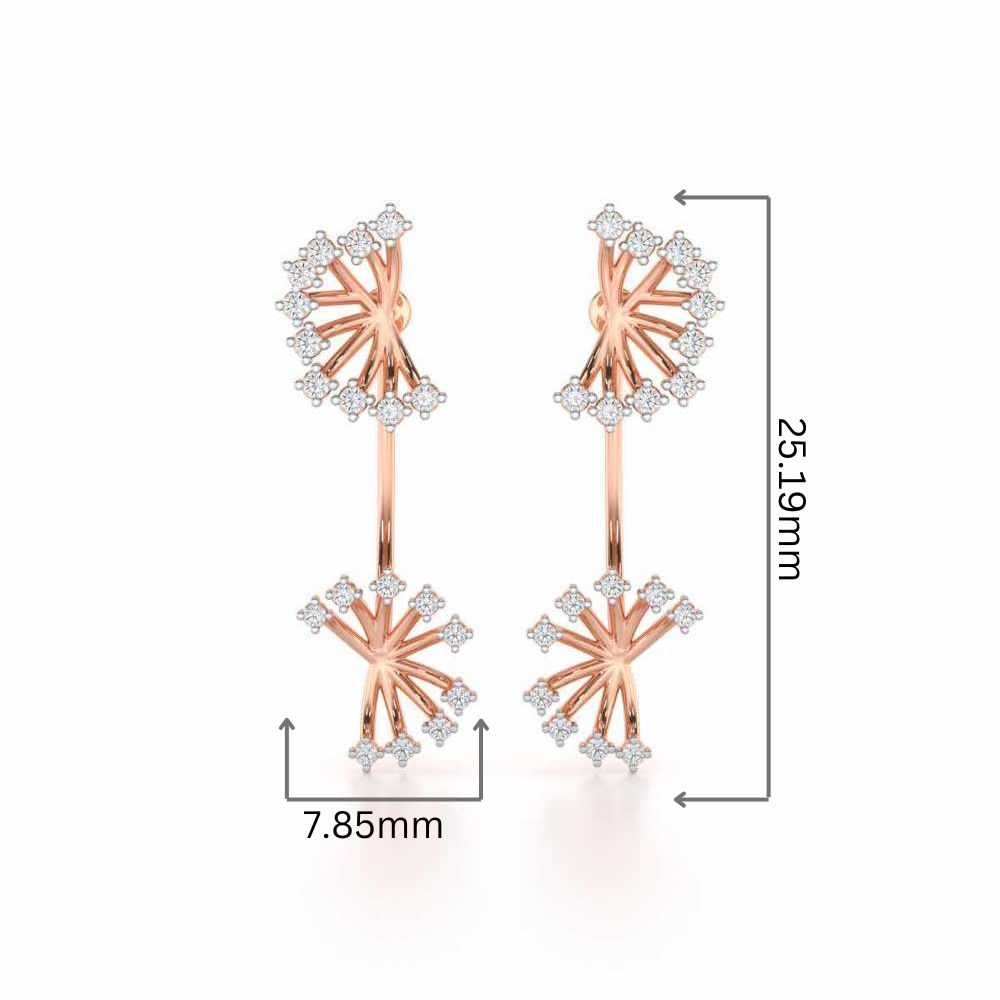 Jewel Jamboree Silver Drop Earrings - Rose Gold - Image 2