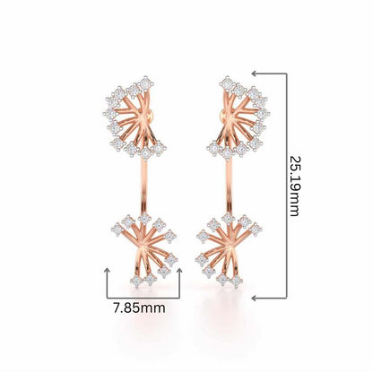 Jewel Jamboree Silver Drop Earrings - Rose Gold - Image 2