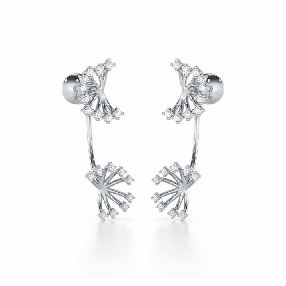 Jewel Jamboree Silver Drop Earrings - White Gold - Image 1