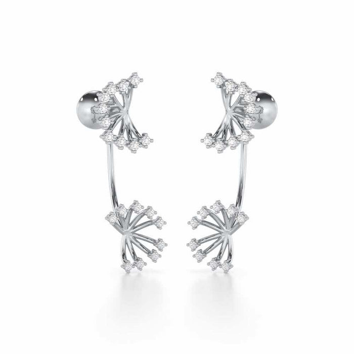 Jewel Jamboree Silver Drop Earrings - White Gold - Image 1