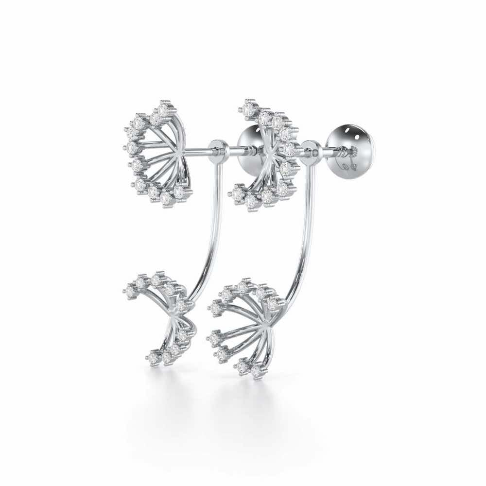 Jewel Jamboree Silver Drop Earrings - White Gold - Image 3