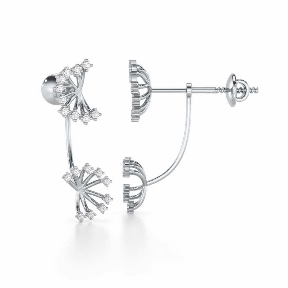 Jewel Jamboree Silver Drop Earrings - White Gold - Image 4