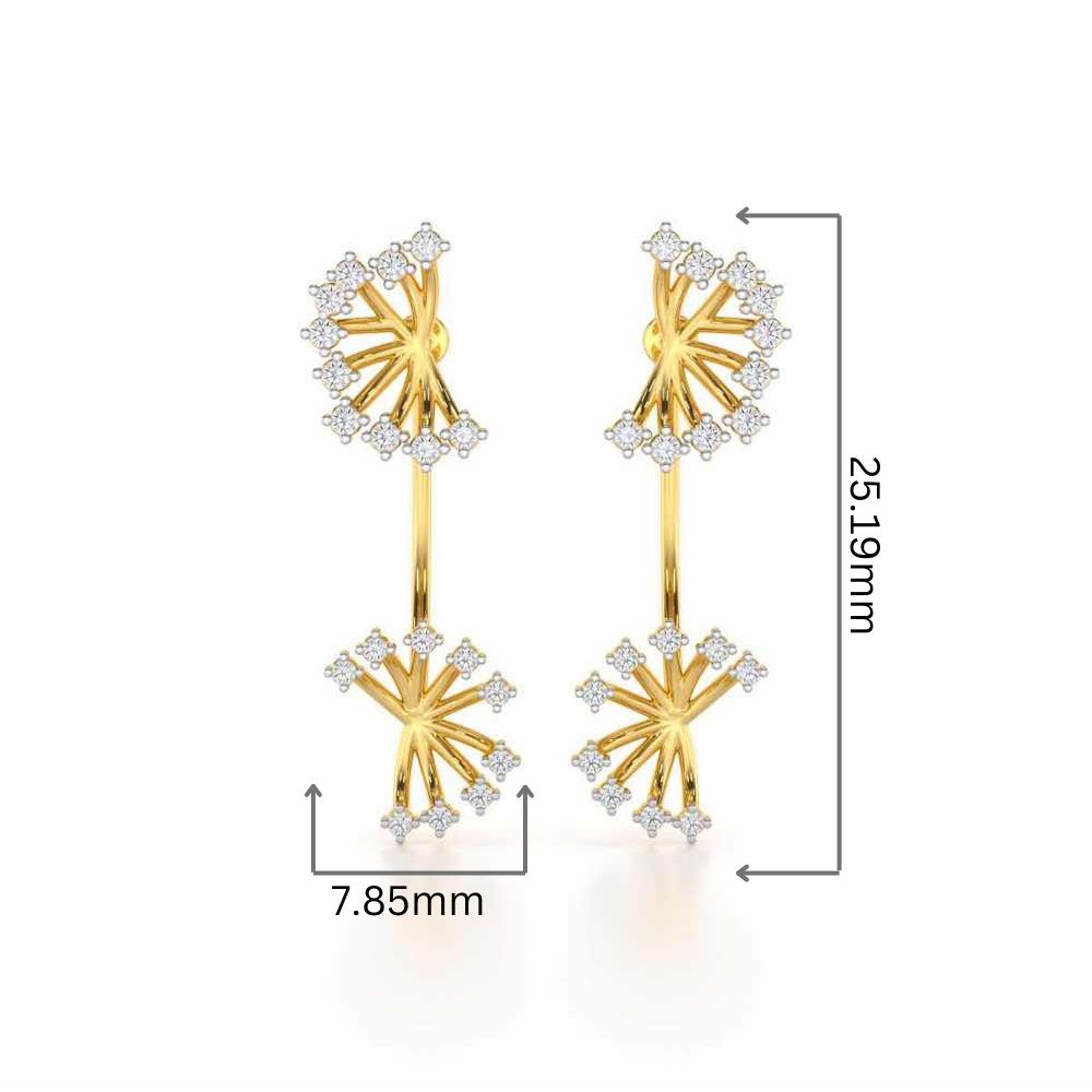 Jewel Jamboree Silver Drop Earrings - Yellow Gold - Image 2