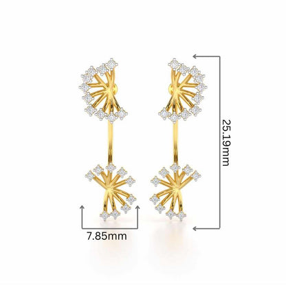 Jewel Jamboree Silver Drop Earrings - Yellow Gold - Image 2