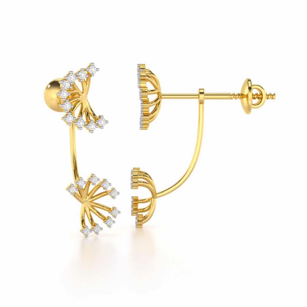 Jewel Jamboree Silver Drop Earrings - Yellow Gold - Image 4