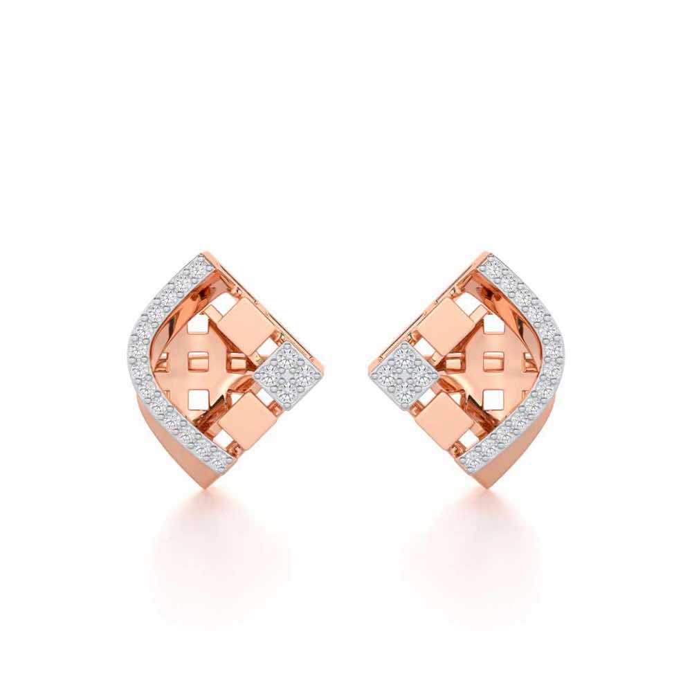 Joyful Cadence Silver Earrings - Rose Gold - Image 1