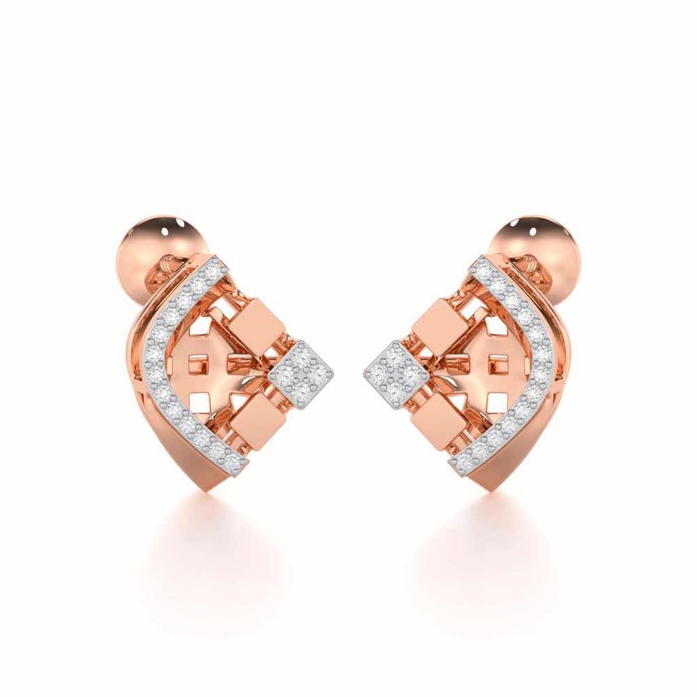 Joyful Cadence Silver Earrings - Rose Gold - Image 2