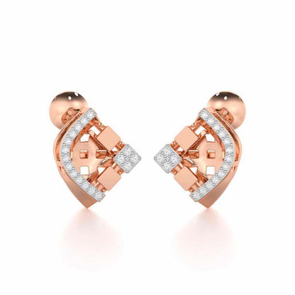 Joyful Cadence Silver Earrings - Rose Gold - Image 2