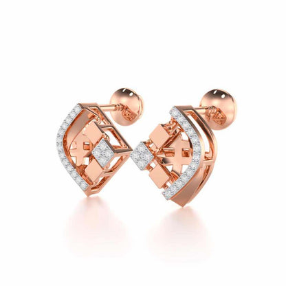Joyful Cadence Silver Earrings - Rose Gold - Image 3