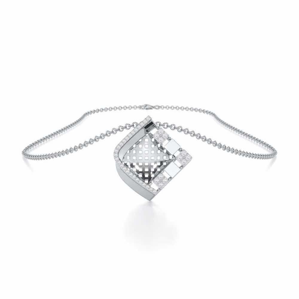 Joyful Cadence Silver Pendant - White Gold - Image 3