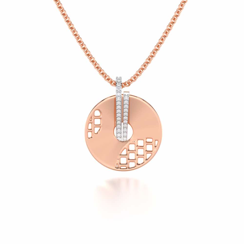 Joyous Round Silver Pendant - Rose Gold - Image 1