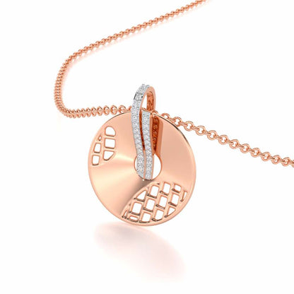 Joyous Round Silver Pendant - Rose Gold - Image 2